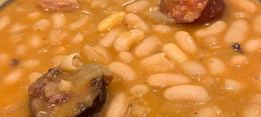 Receta de cuchara con Thermomix®: GUISO DE ALUBIAS BLANCAS EN COCCION LENTA