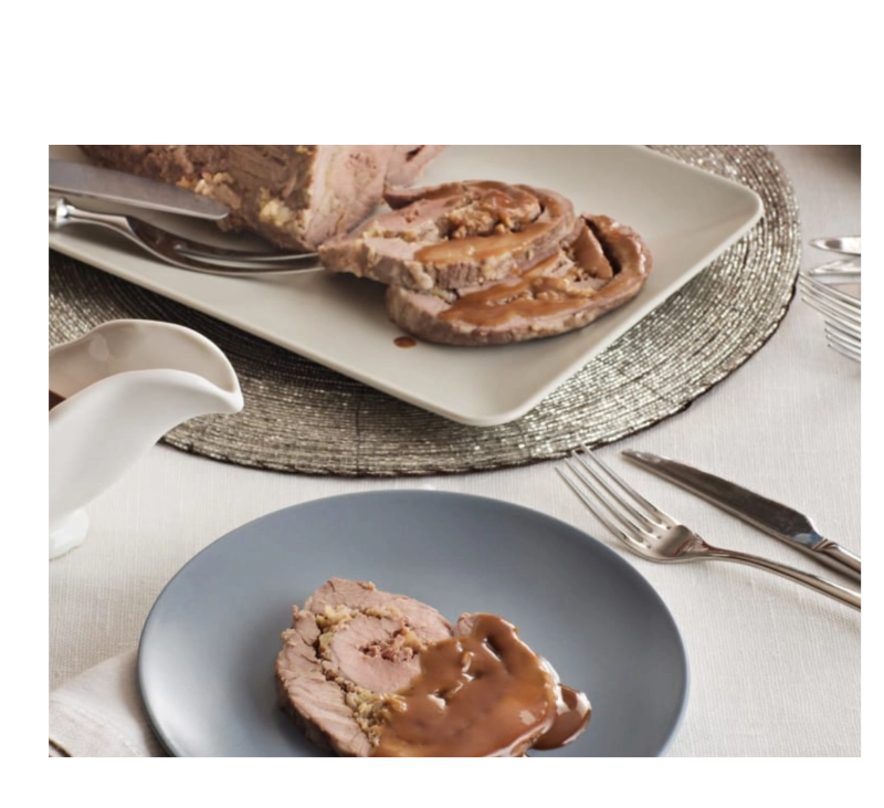 Aleta de ternera rellena y salsa de Pedro Ximenez