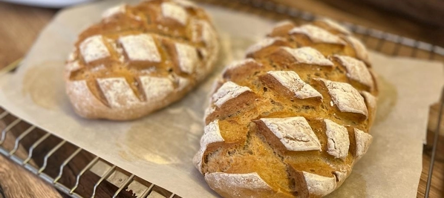 Pan con masa madre de miel hecho en Thermomix