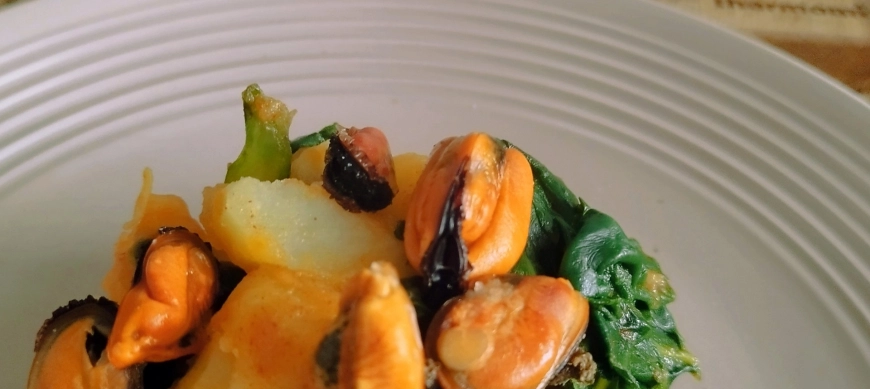 ACELGAS CON PATATAS Y MEJILLONES AL VAPOR