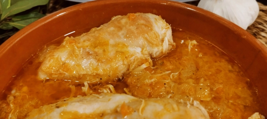 Pechugas de pollo en escabeche de naranja y romero