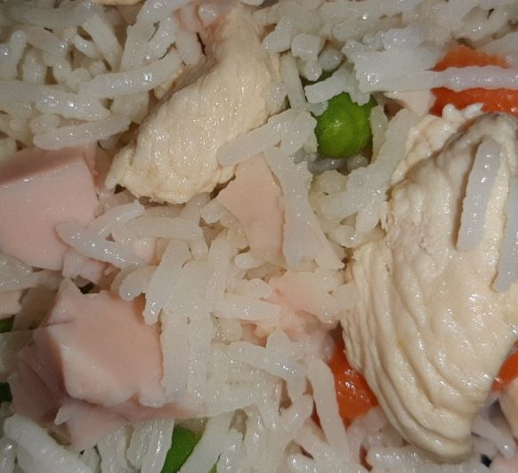 Arroz tres delicias con pollo en Thermomix®