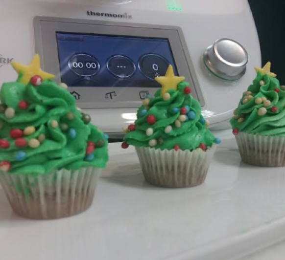 Mini cupcakes de Navidad con Thermomix